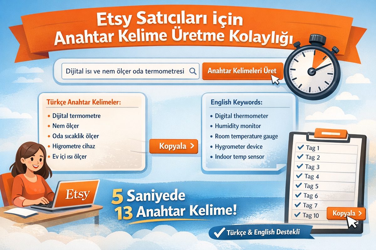 Etsy Satıcıları İçin Anahtar Kelime Üretme Kolaylığı
